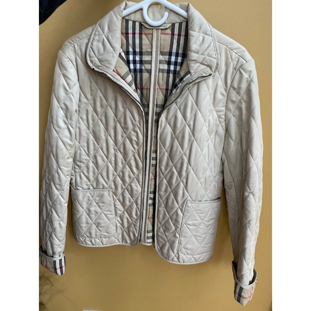 Burberry Cream Classic Quilted Jacket